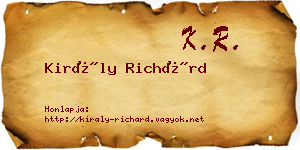 Király Richárd névjegykártya