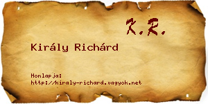 Király Richárd névjegykártya