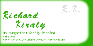 richard kiraly business card