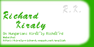 richard kiraly business card